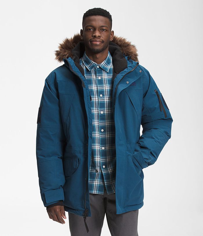 The North Face Puffer Jacket Expedition McMurdo Parka Blue - Mens - Thailand XSABR-2538